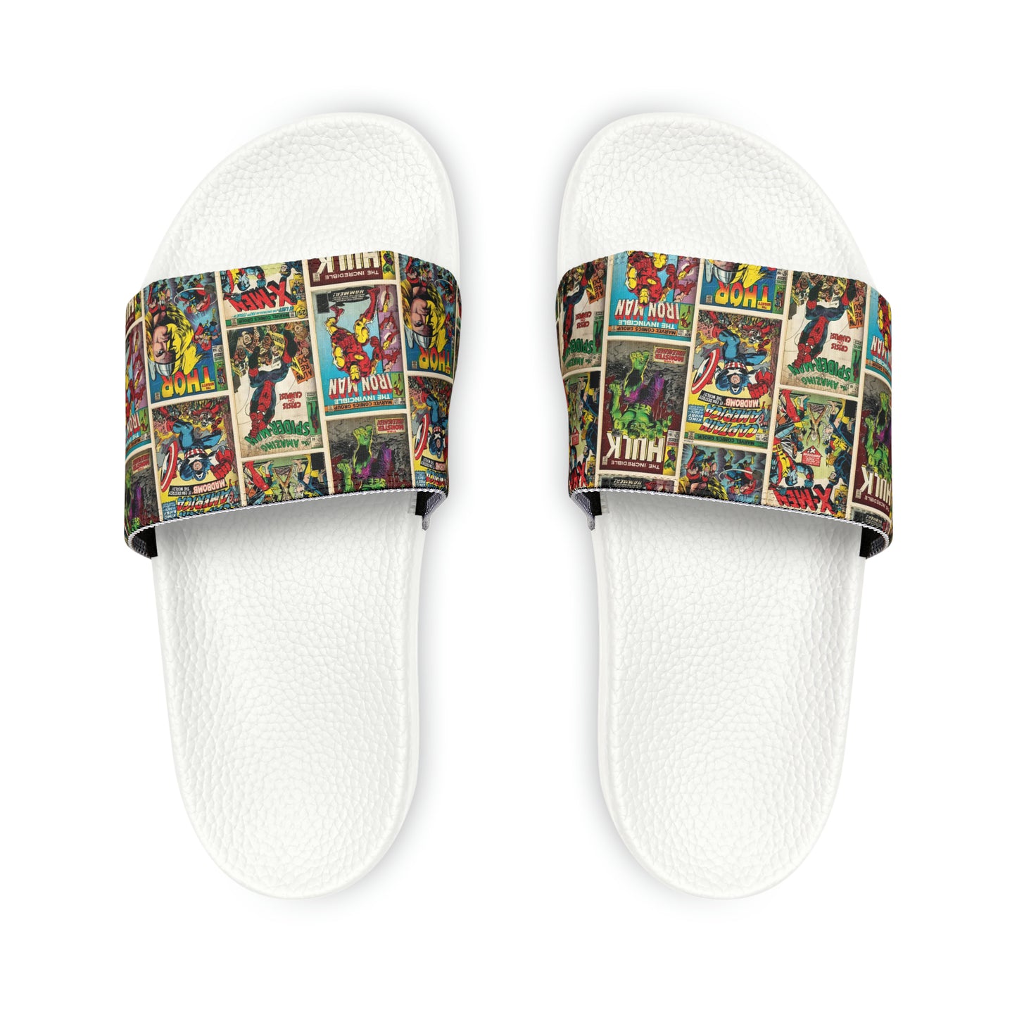 Marvel Comic Book Cover Collage Women's Slide Sandals