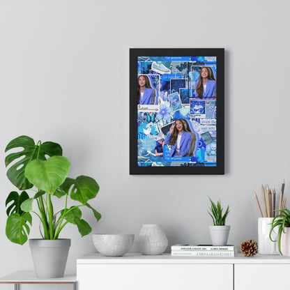 Olivia Rodrigo Blue Aesthetic Collage Framed Print