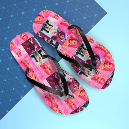 Doja Cat Hot Pink Mosaic Flip Flops