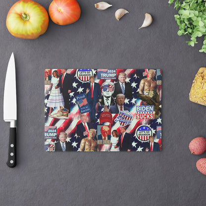 Donald Trump 2024 MAGA Montage Cutting Board