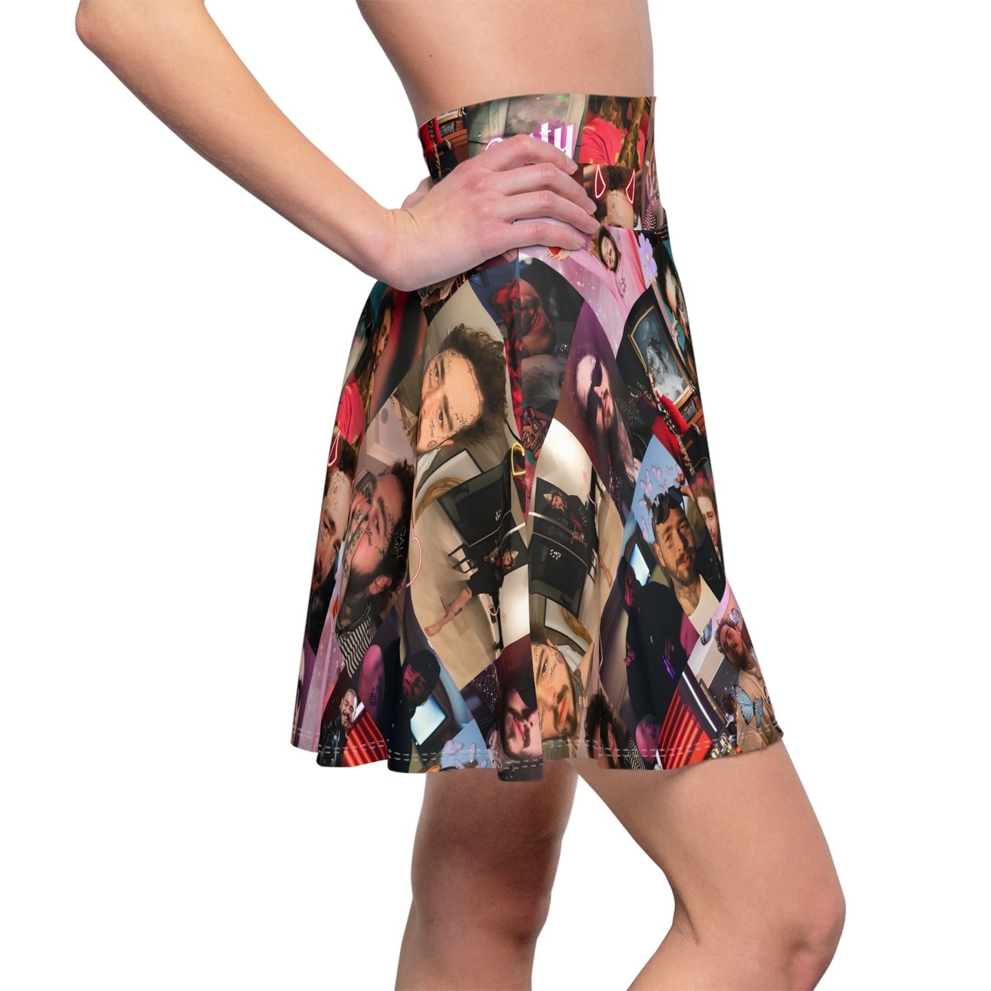 Post Malone Posty Love Photo Collage Women's Skater Skirt