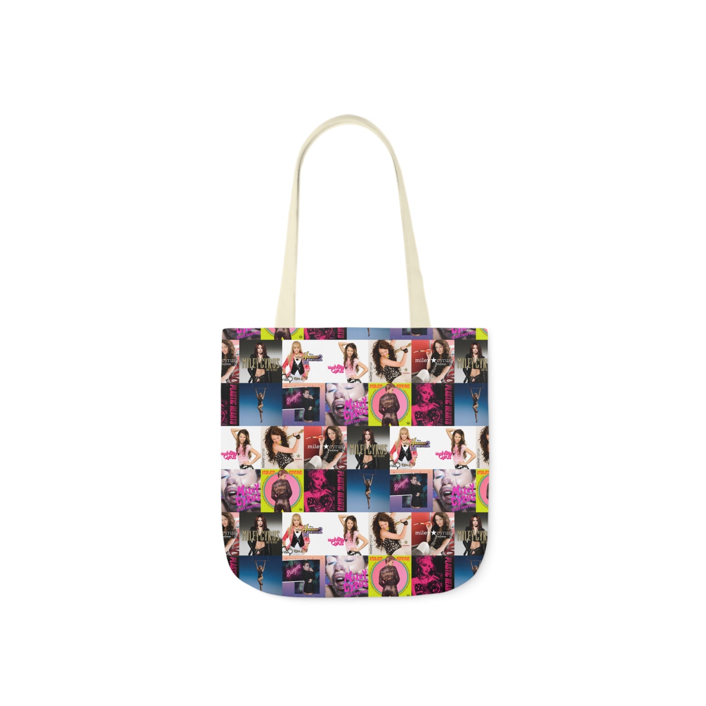 Miley Cyrus Album Cover Collage Polyester Canvas Tote Bag