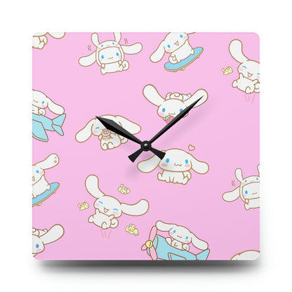 Cinnamoroll Playing Around Pattern Acrylic Wall Clock