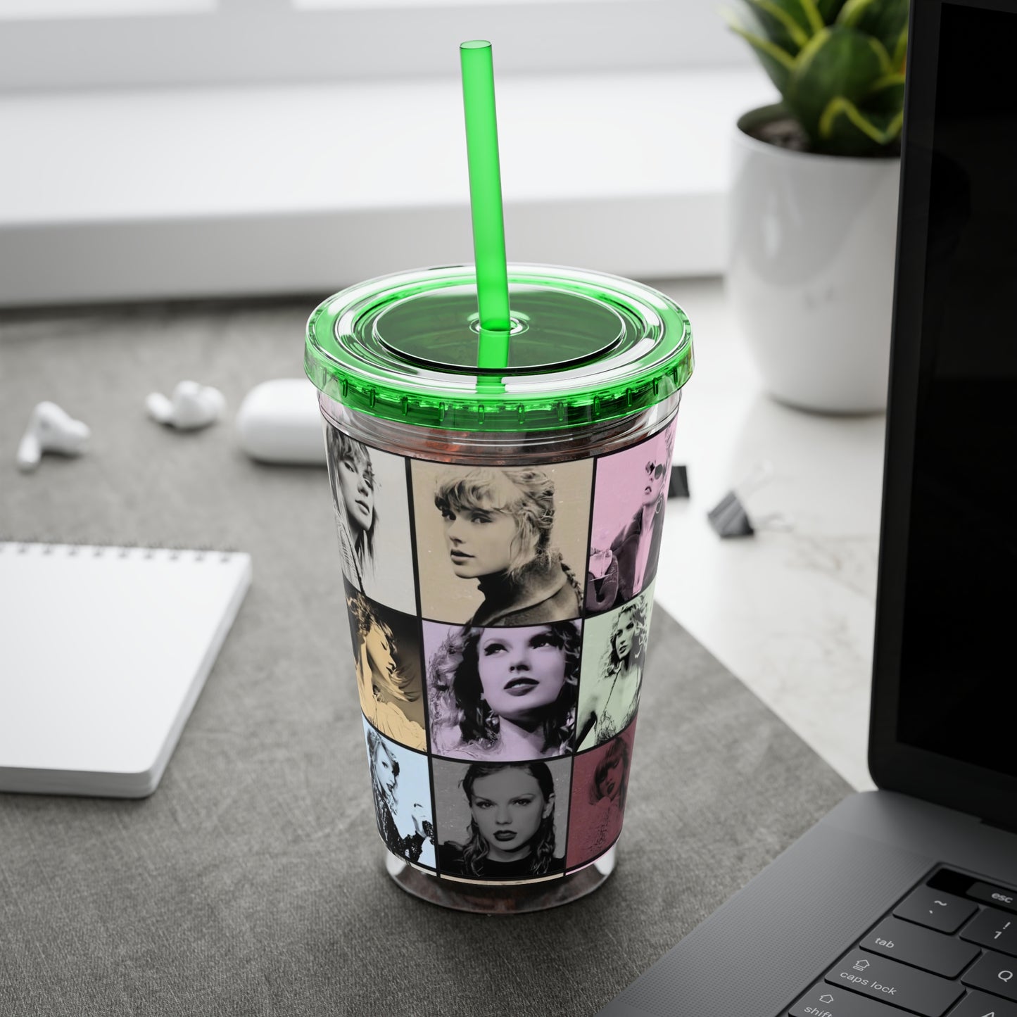 Taylor Swift Eras Collage Sunsplash Tumbler with Straw