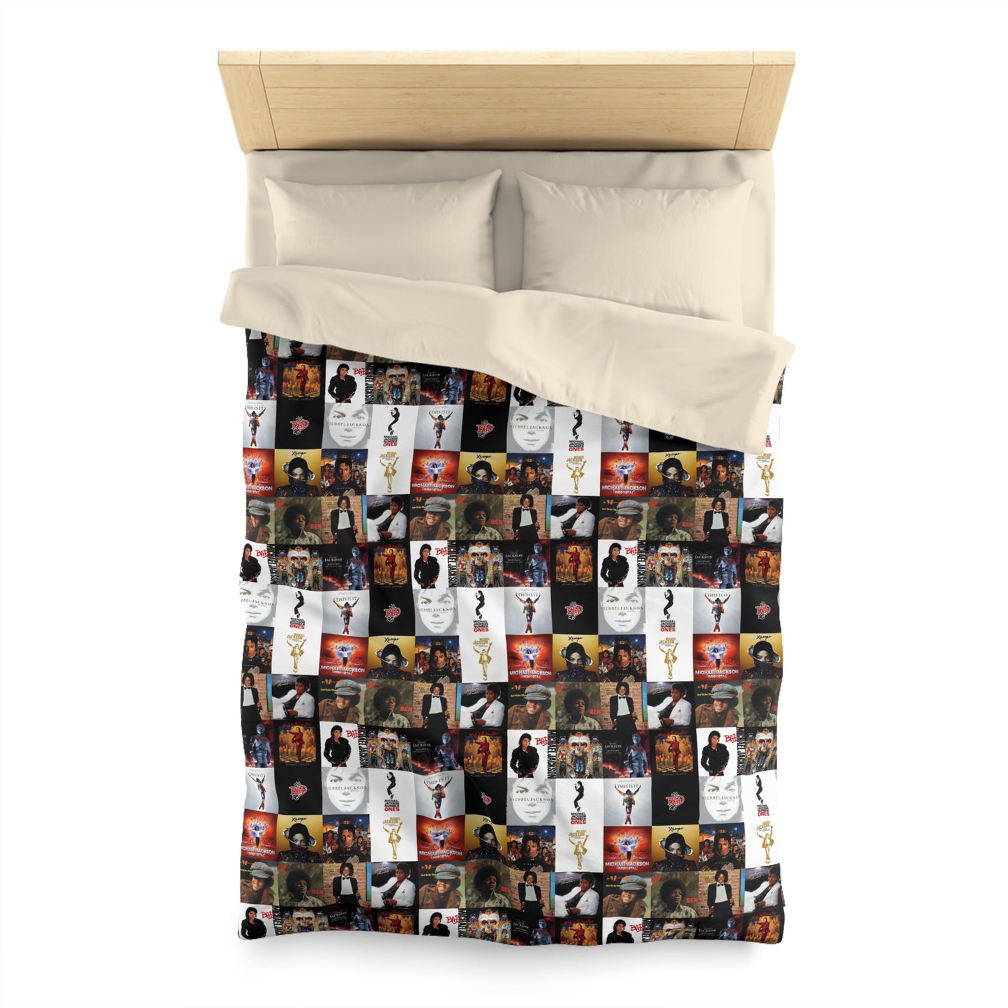 Michael Jackson Album Cover Collage Microfiber Duvet Cover