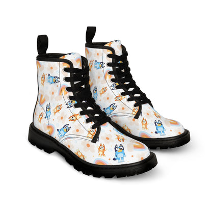 Bluey Rainbows & Flowers Pattern Women's Canvas Boots