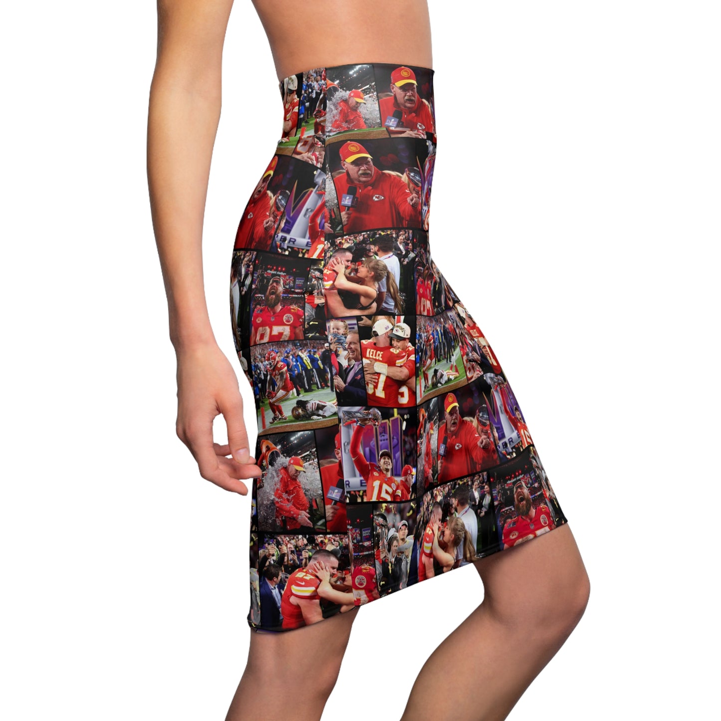 Kansas City Chiefs Superbowl LVIII Championship Victory Collage Women's Pencil Skirt