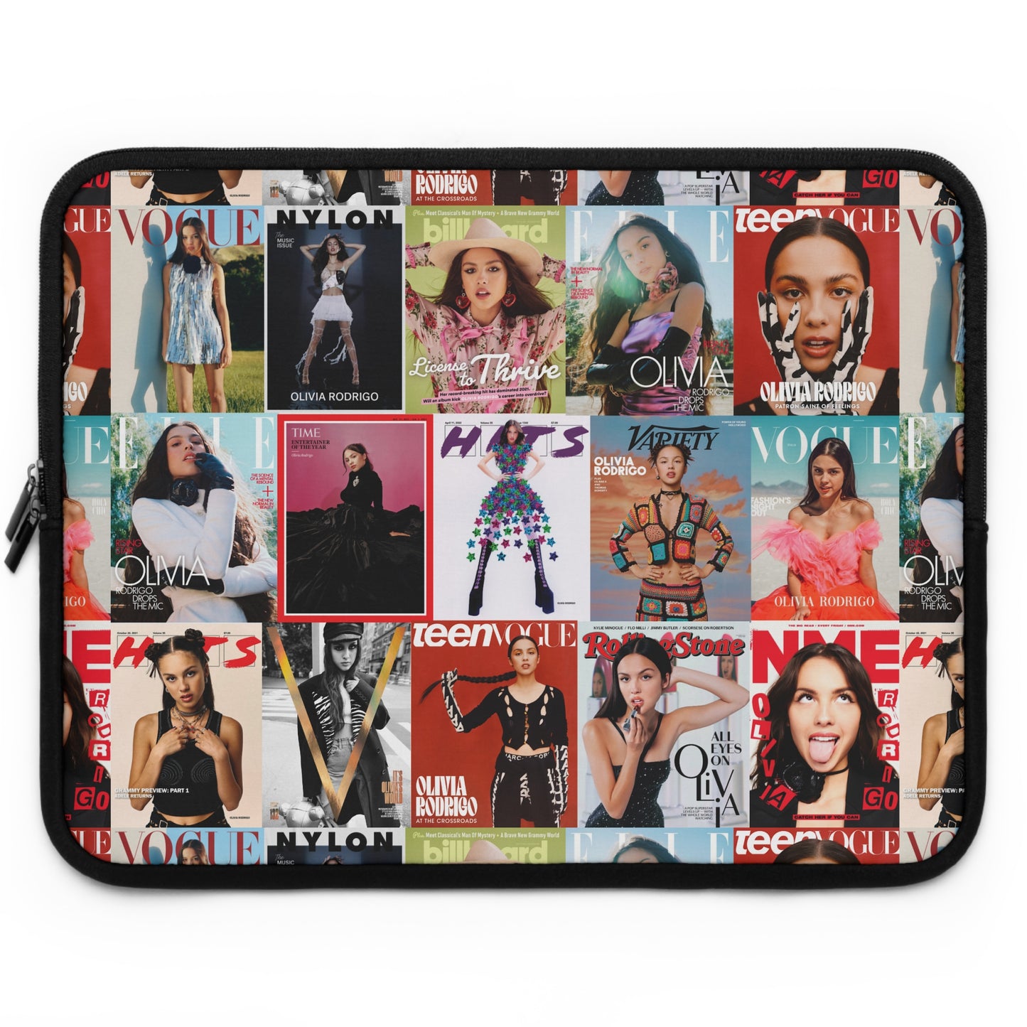 Olivia Rodrigo Magazine Cover Collage Pattern Laptop Sleeve