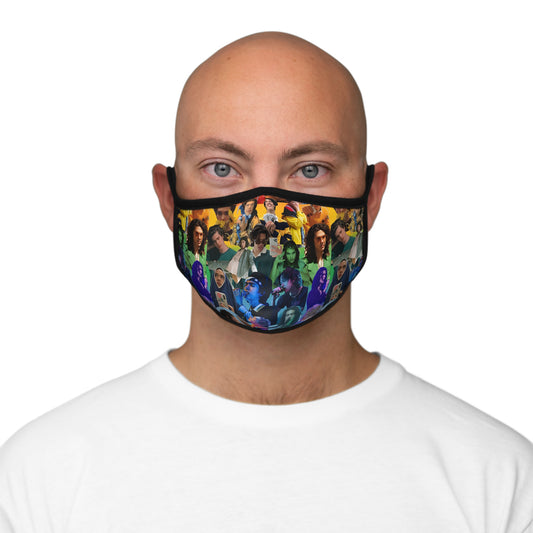 Conan Grey Rainbow Photo Collage Fitted Polyester Face Mask