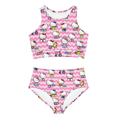 Hello Kitty Playtime Collage Sporty Bikini Set