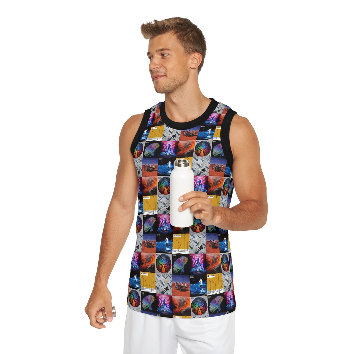 Muse Album Cover Collage Unisex Basketball Jersey