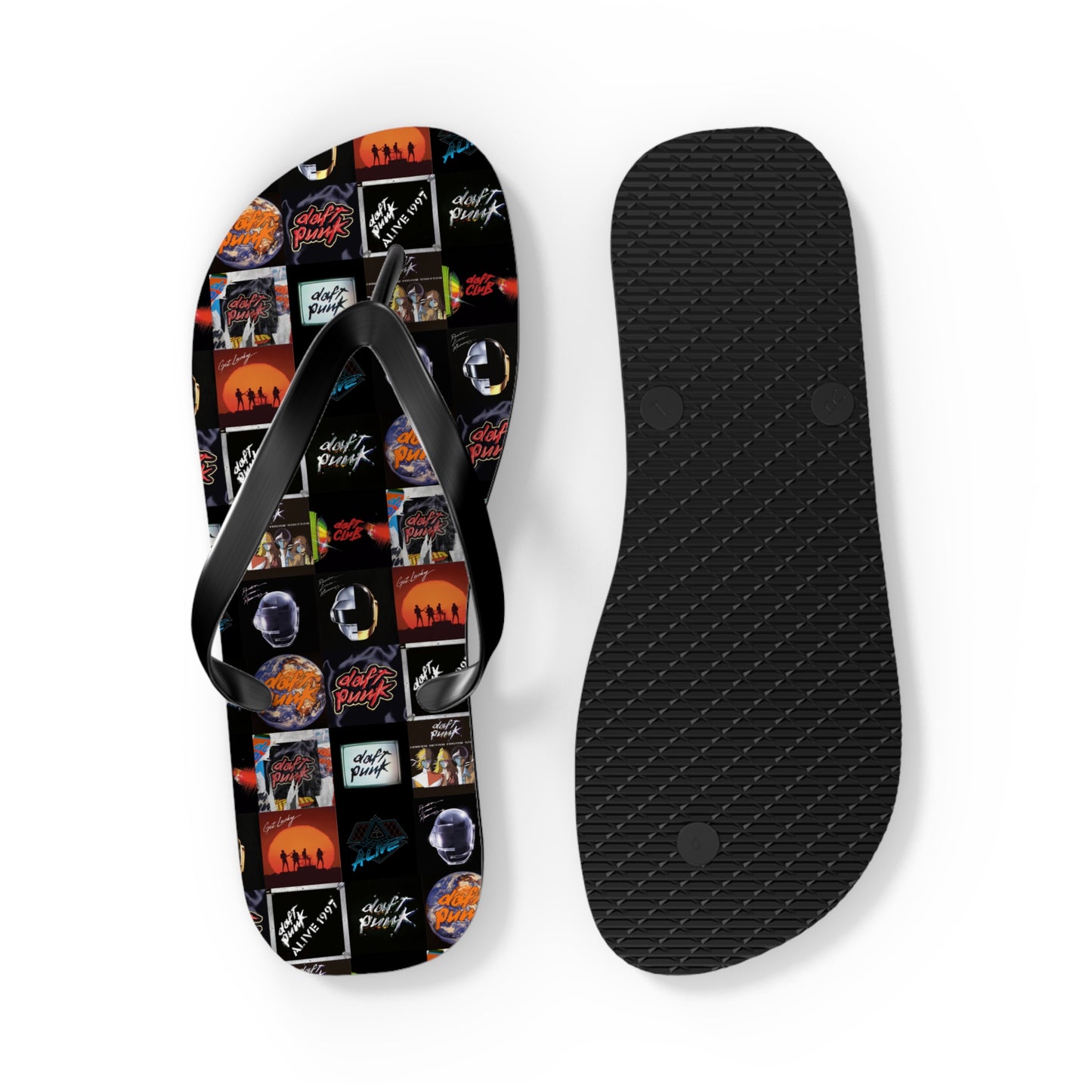 Daft Punk Album Cover Art Collage Flip Flops