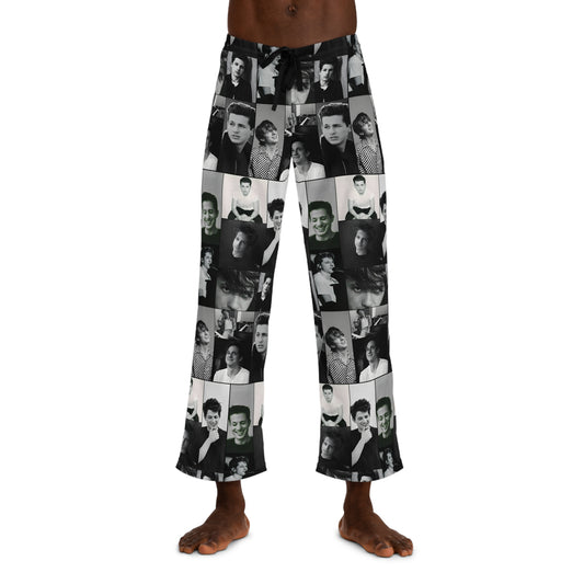 Charlie Puth Black And White Portraits Collage Men's Pajama Pants