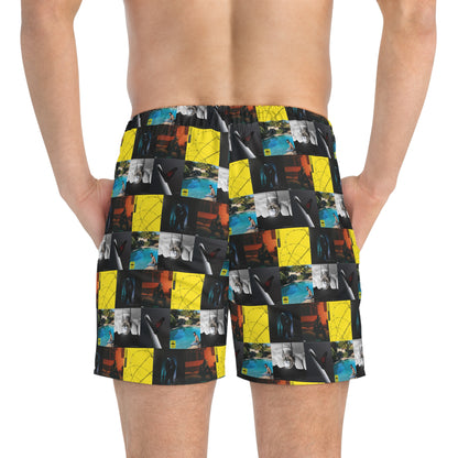 Post Malone Album Art Collage Men's Swim Trunks