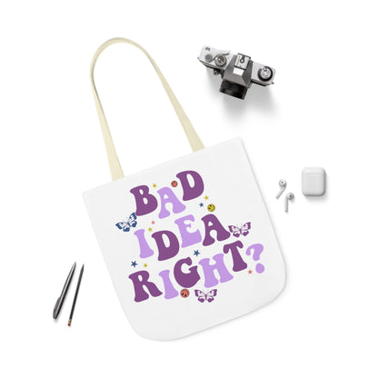 Olivia Rodrigo Bad Idea Right? Polyester Canvas Tote Bag