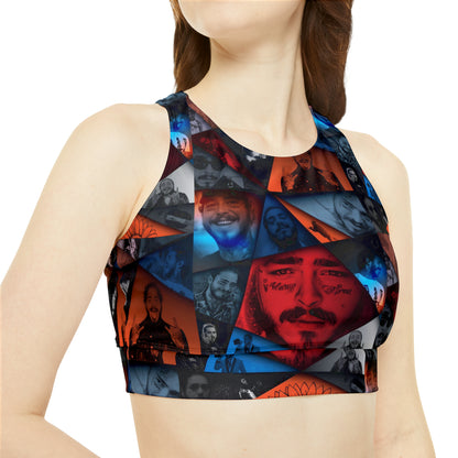 Post Malone Crystal Portaits Collage Sporty Bikini Set