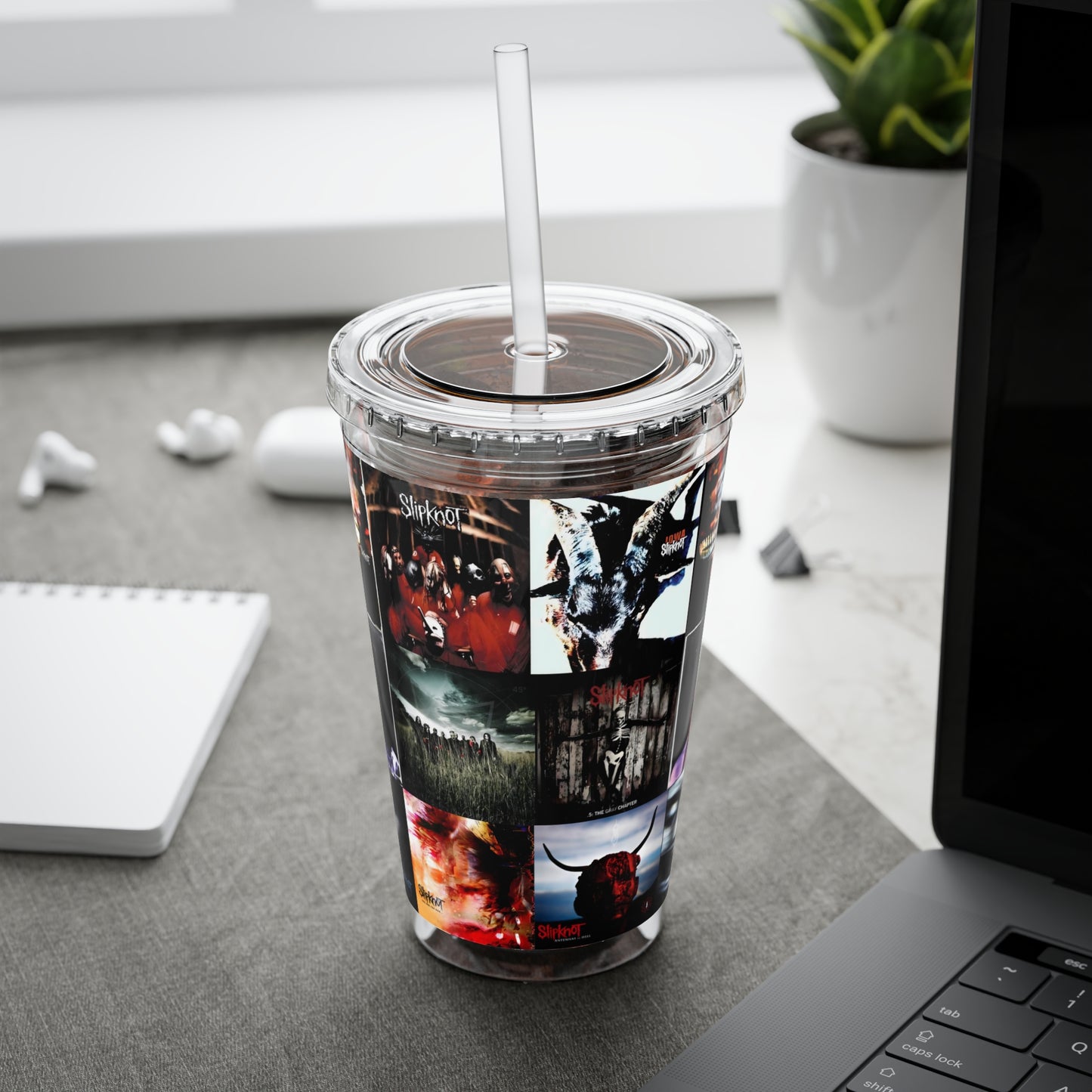 Slipknot Album Art Collage Sunsplash Tumbler with Straw