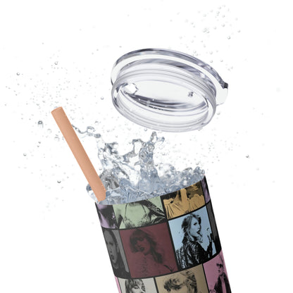 Taylor Swift Eras Collage Skinny Tumbler with Straw