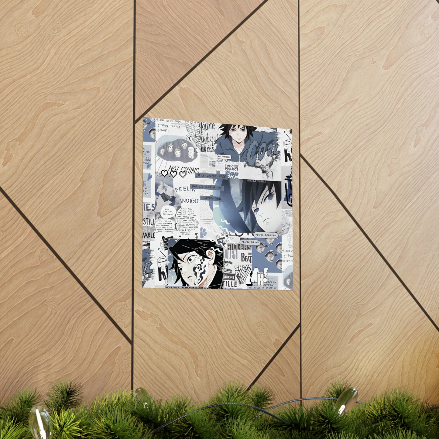 Demon Slayer Giyu Aesthetic Collage Matte Vertical Poster