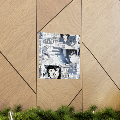 Demon Slayer Giyu Aesthetic Collage Matte Vertical Poster