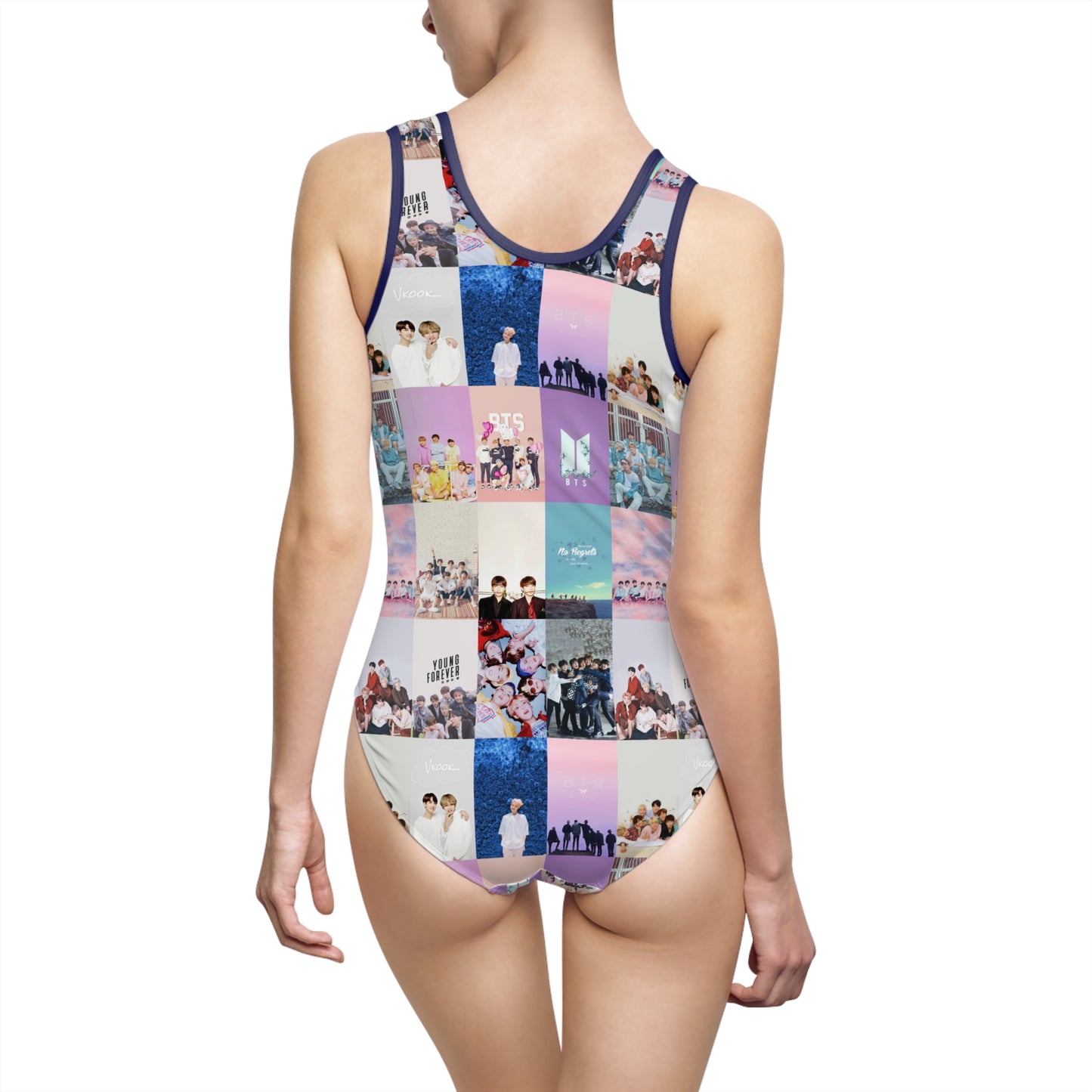 BTS Pastel Aesthetic Collage Women's Classic One-Piece Swimsuit