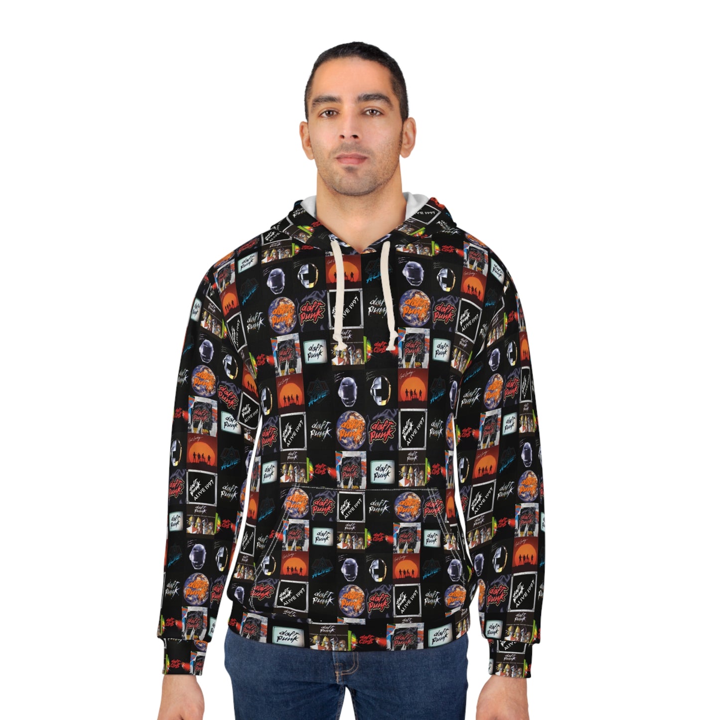 Daft Punk Album Cover Art Collage Unisex Pullover Hoodie