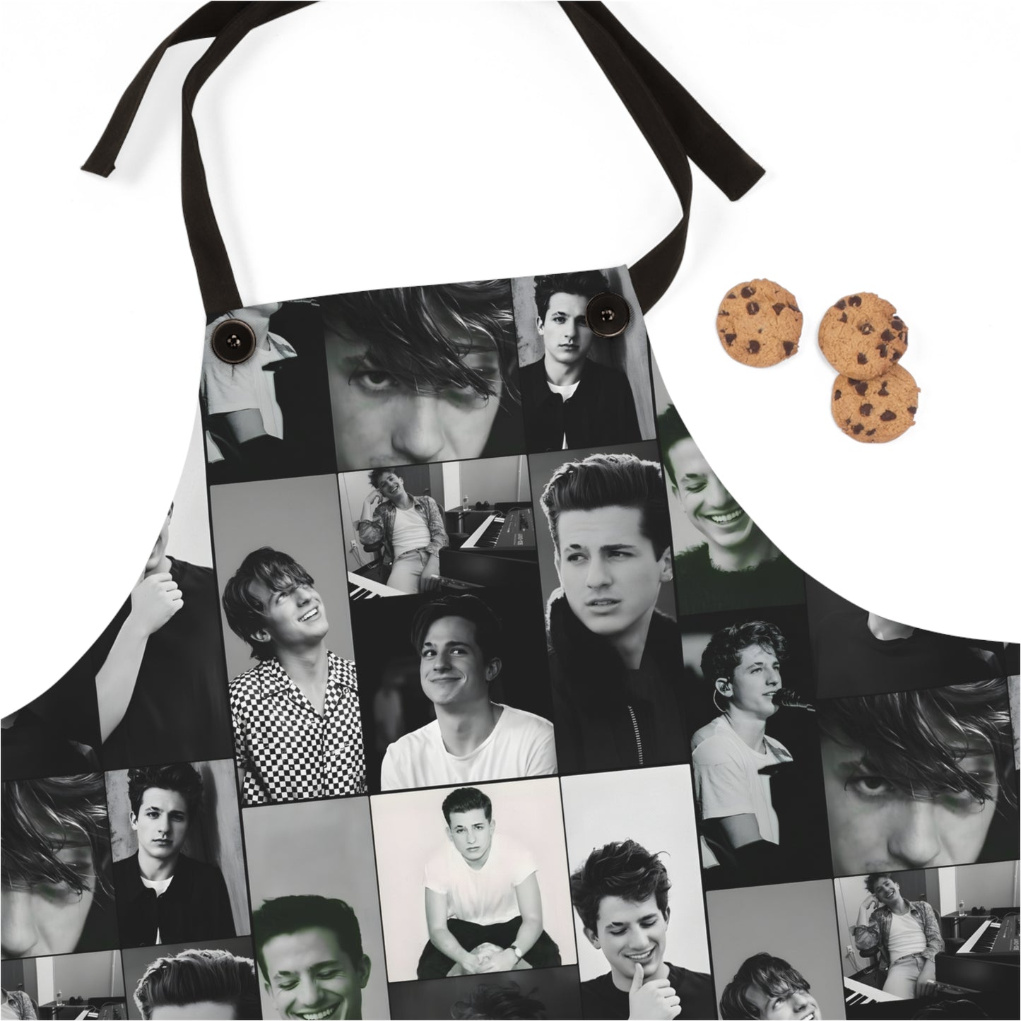 Charlie Puth Black And White Portraits Collage Apron