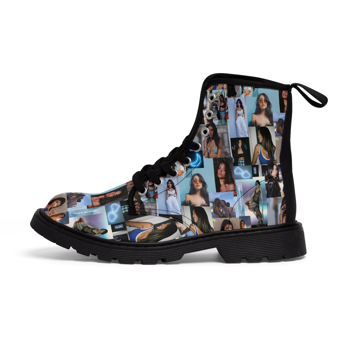 Madison Beer Mind In The Clouds Collage Women's Canvas Boots