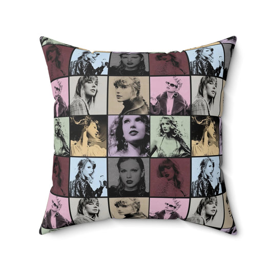 Taylor Swift Eras Collage Spun Polyester Square Pillow