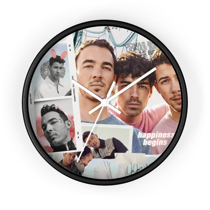 Jonas Brother Happiness Begins Collage Round Wall Clock