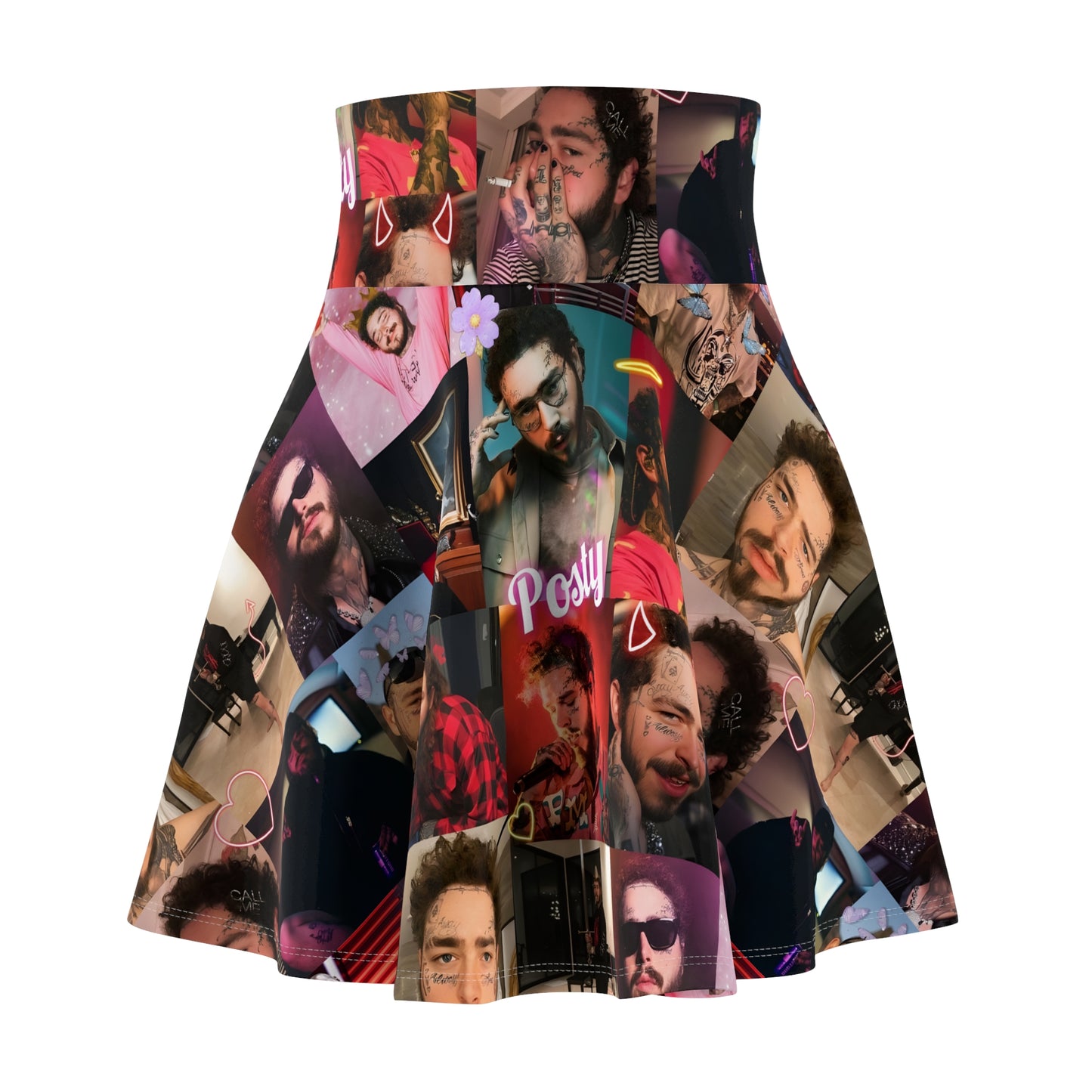 Post Malone Posty Love Photo Collage Women's Skater Skirt