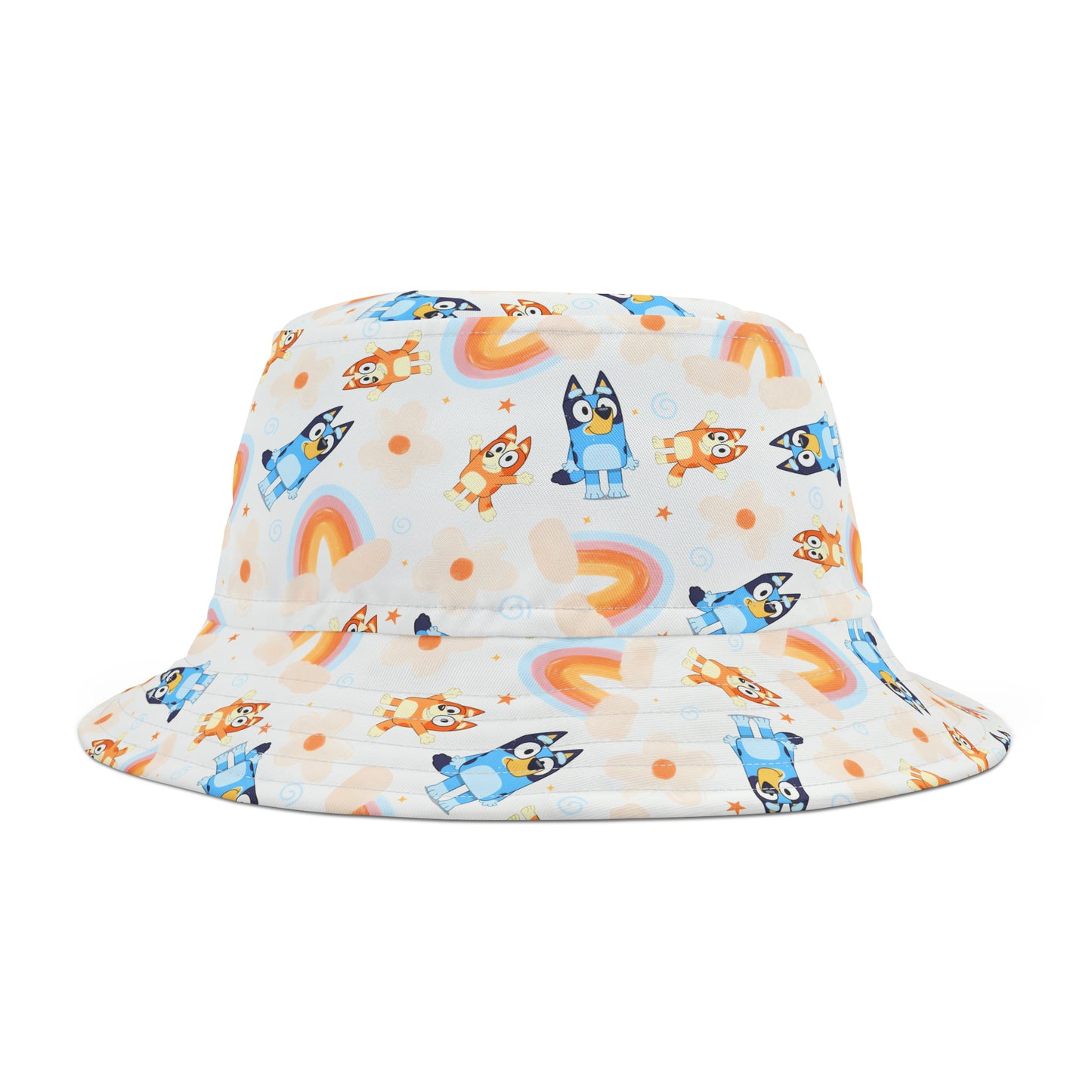 Bluey Rainbows & Flowers Pattern Bucket Hat