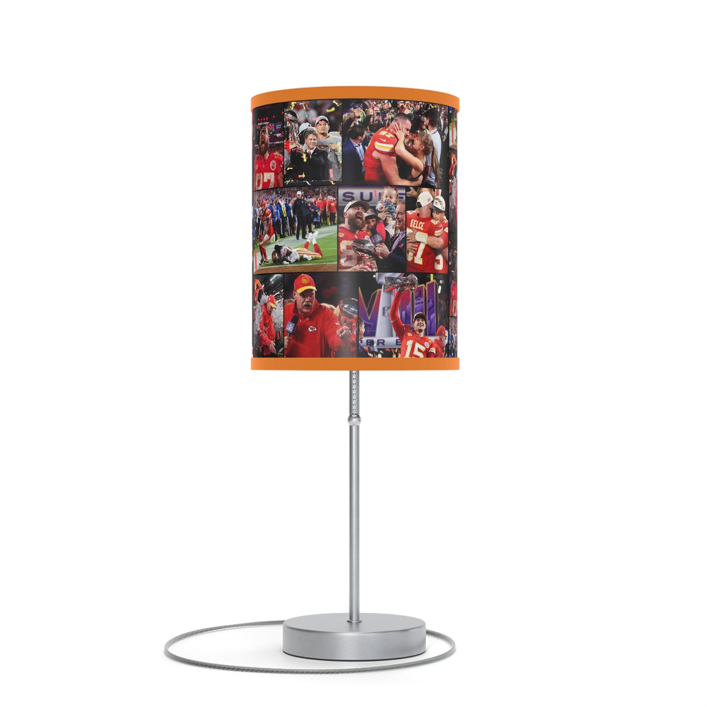 Kansas City Chiefs Superbowl LVIII Championship Victory Collage Lamp on a Stand