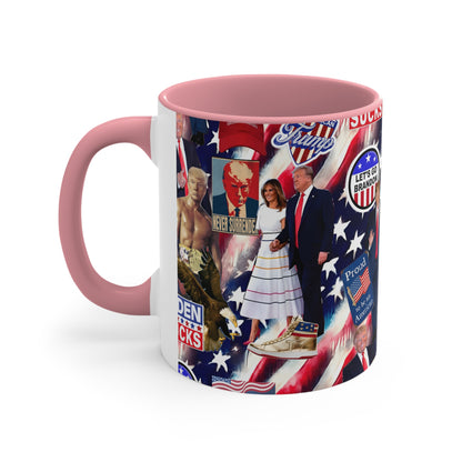 Donald Trump 2024 MAGA Montage Accent Coffee Mug