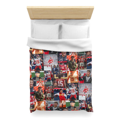 Patrick Mahomes Chiefs MVPAT Photo Collage Microfiber Duvet Cover