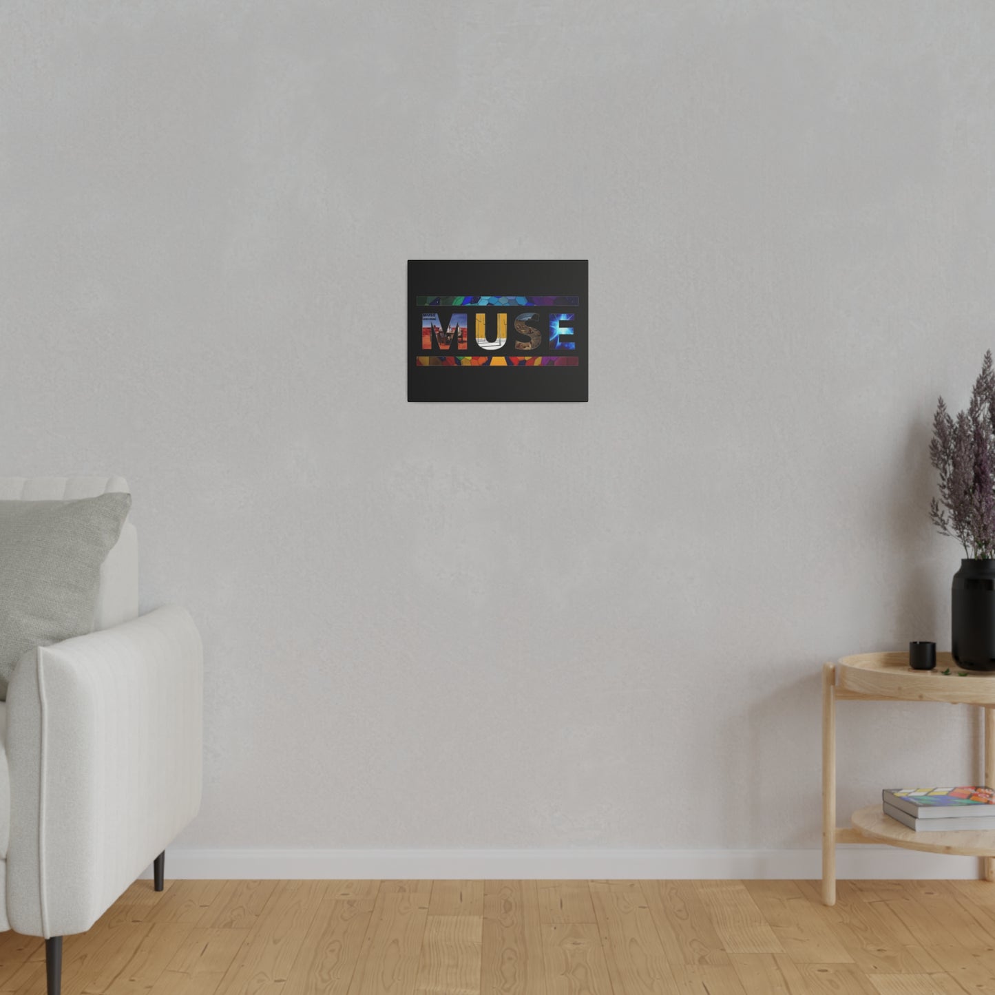 Muse Album Art Letters Thin Matte Stretched Canvas