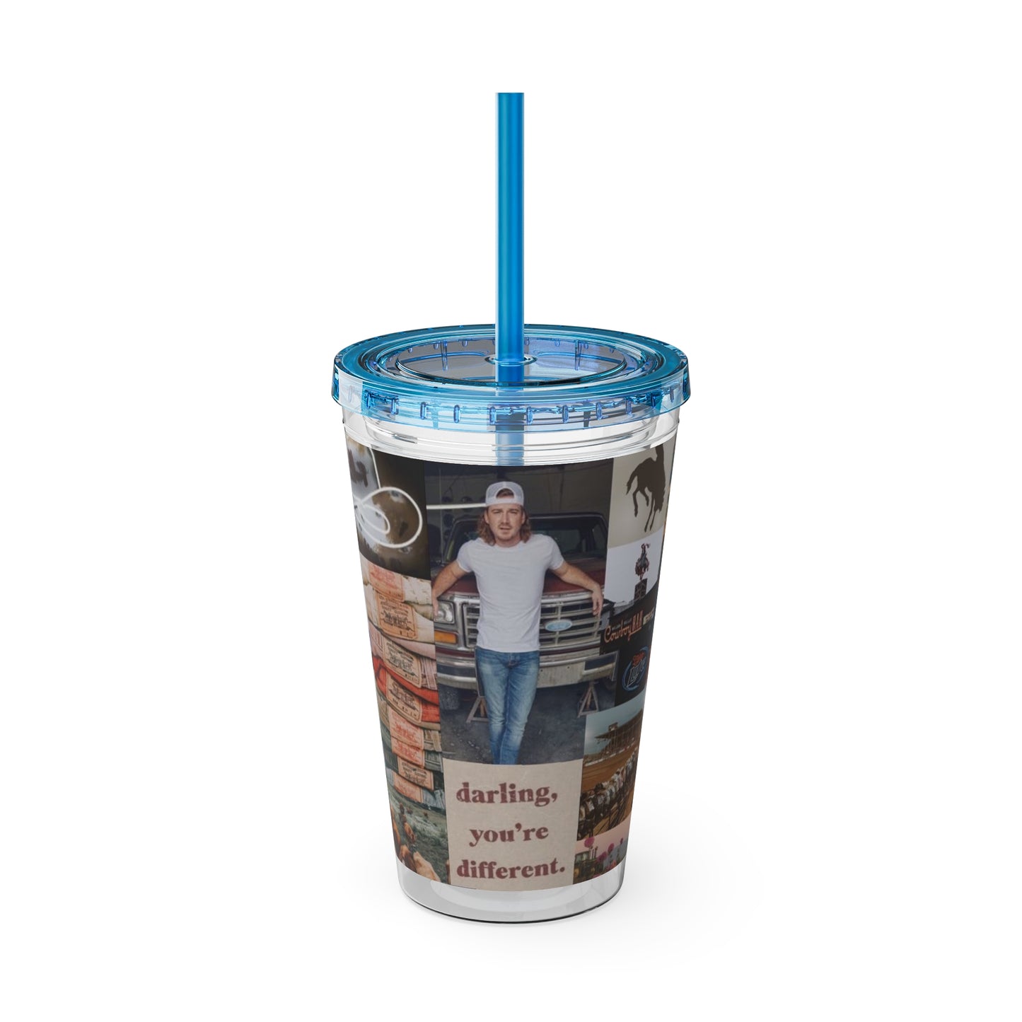 Morgan Wallen Darling You're Different Collage Sunsplash Tumbler with Straw