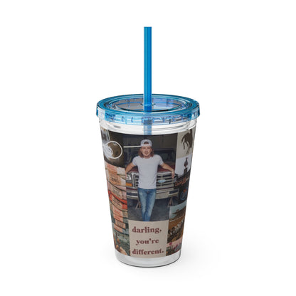 Morgan Wallen Darling You're Different Collage Sunsplash Tumbler with Straw