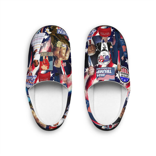 Donald Trump 2024 MAGA Montage Men's Indoor Slippers