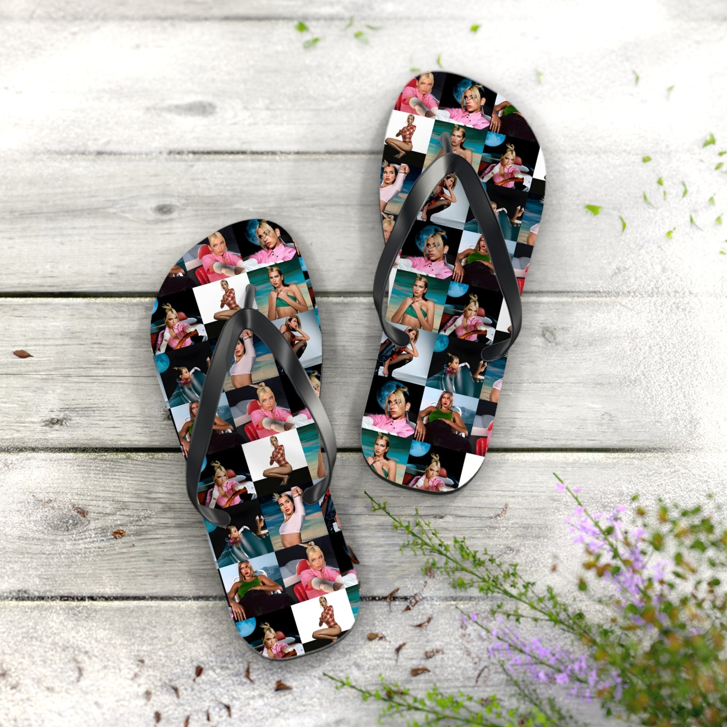 Dua Lipa Future Nostalgia Mosaic Flip Flops