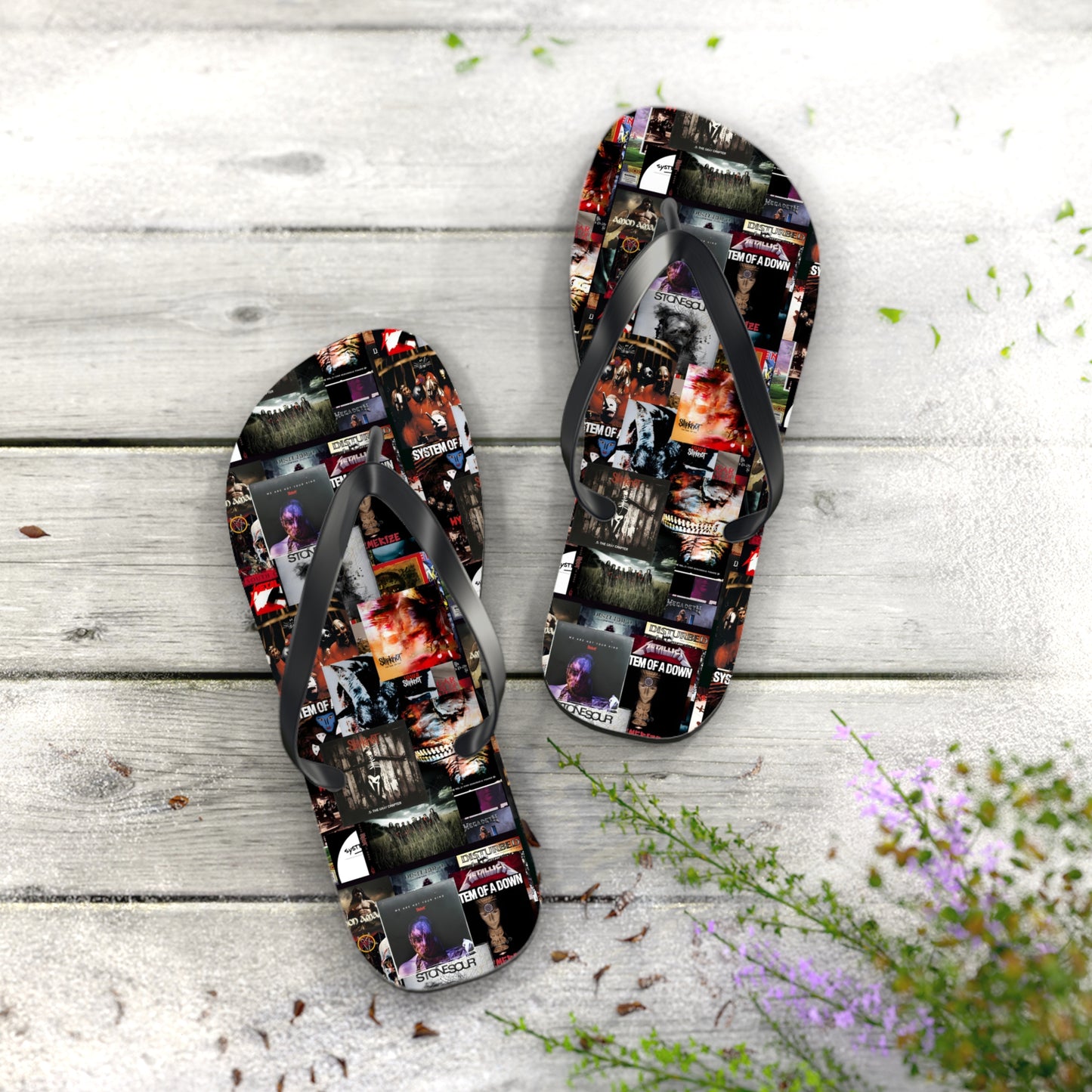 Slipknot Chaotic Album Art Collage Flip Flops