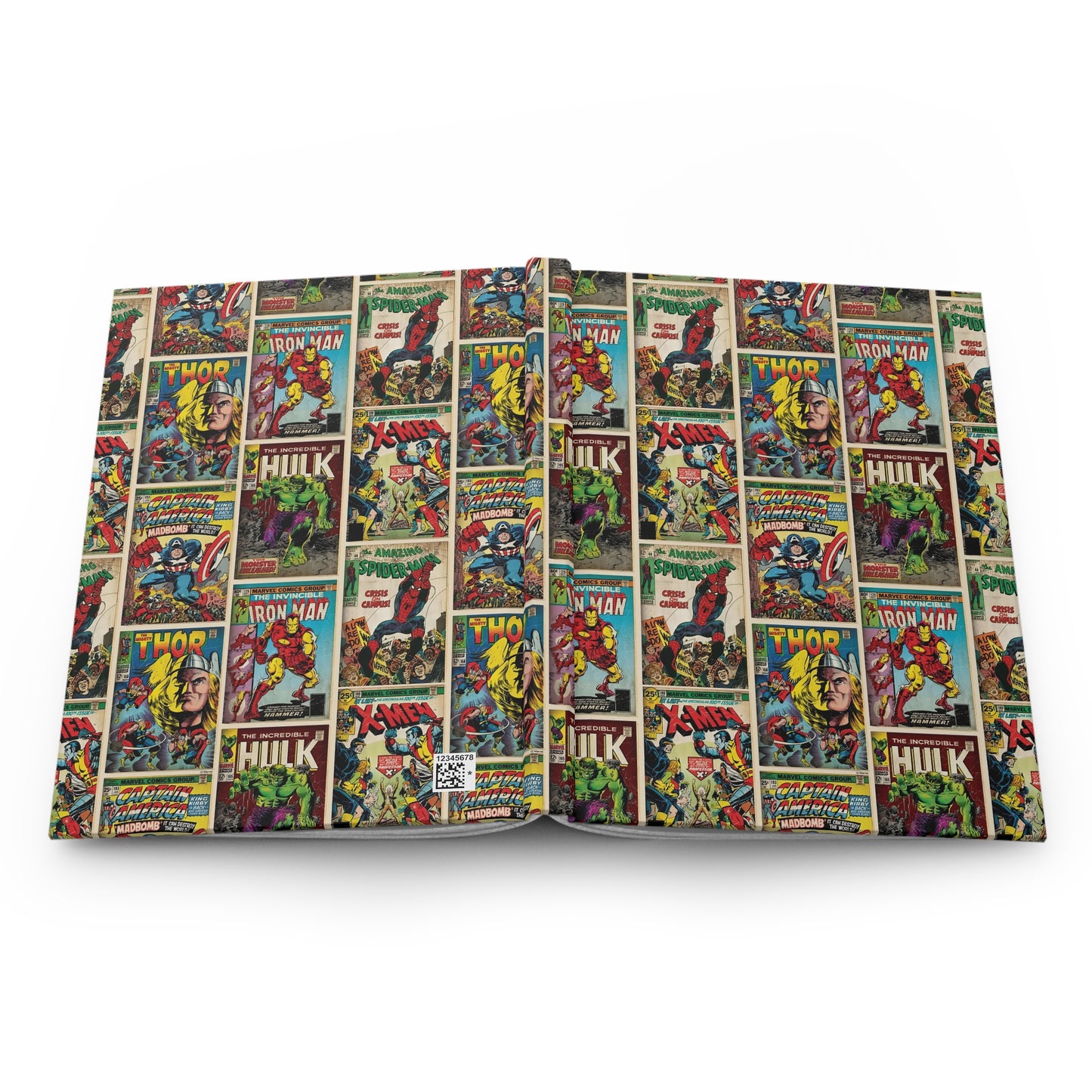 Marvel Comic Book Cover Collage Hardcover Journal