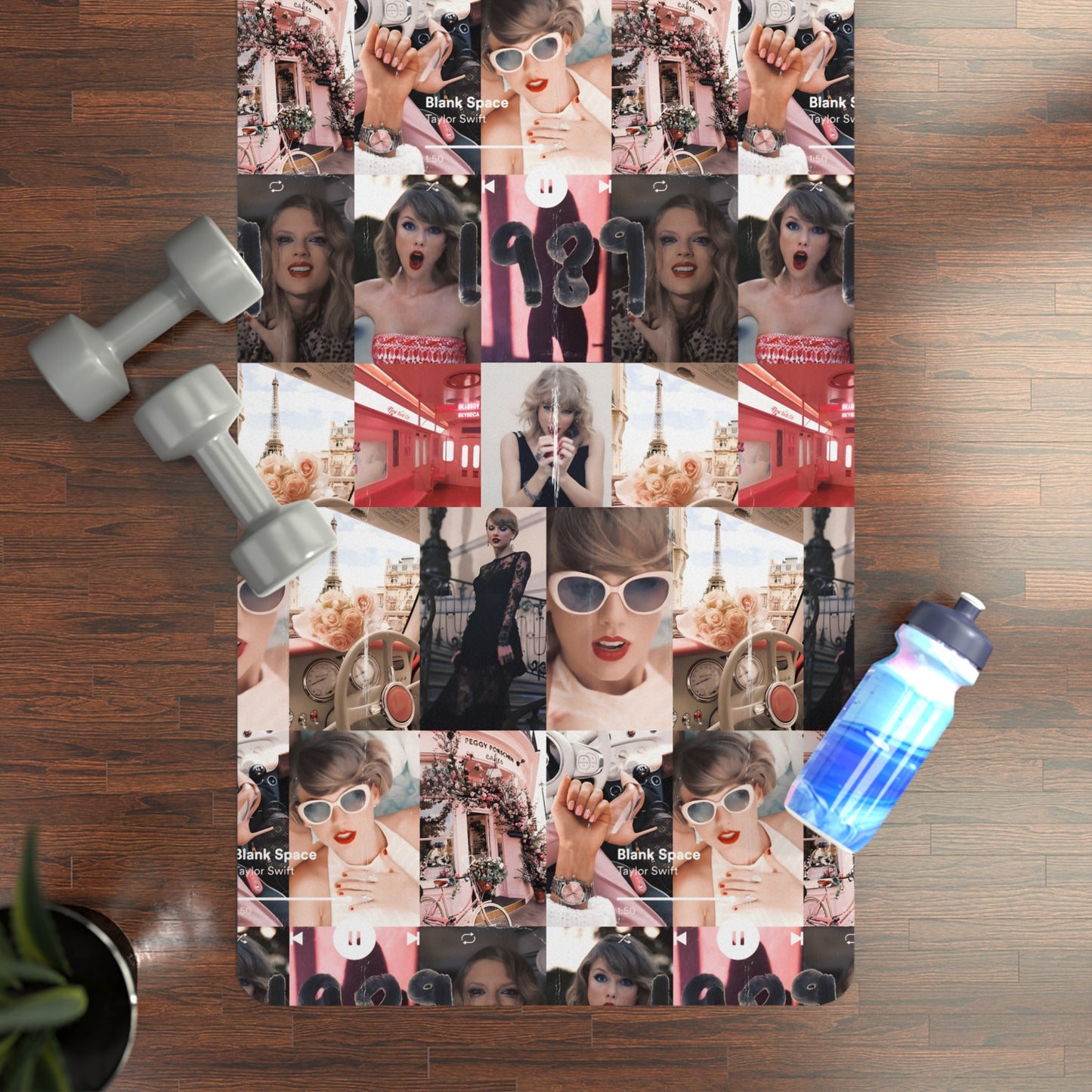 Taylor Swift 1989 Blank Space Collage Rubber Yoga Mat