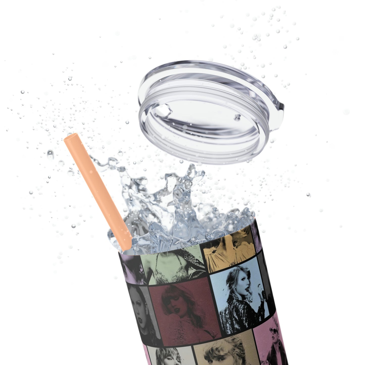 Taylor Swift Eras Collage Skinny Tumbler with Straw