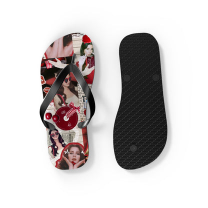 Lana Del Rey Cherry Coke Collage Flip Flops