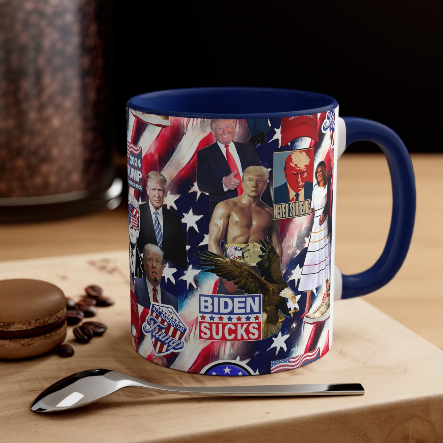 Donald Trump 2024 MAGA Montage Accent Coffee Mug