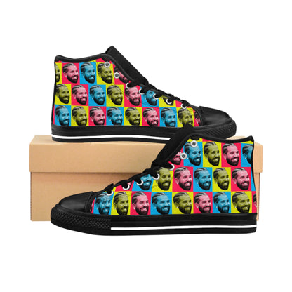 Drake Colored Checker Faces Women's Classic Sneakers