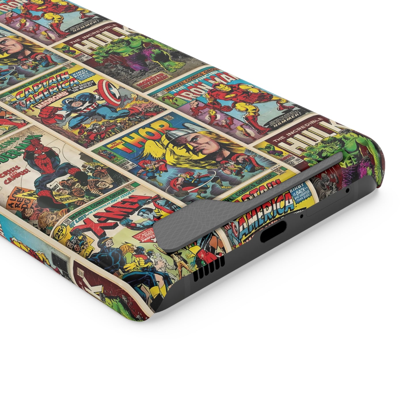 Marvel Comic Book Cover Collage Phone Case With Card Holder