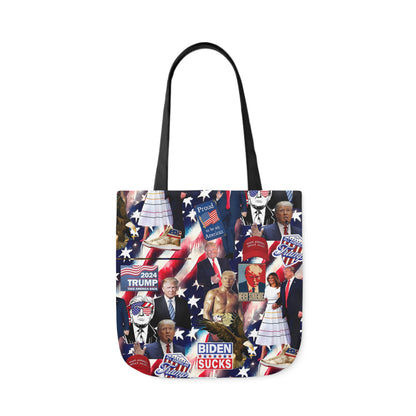 Donald Trump 2024 MAGA Montage Polyester Canvas Tote Bag