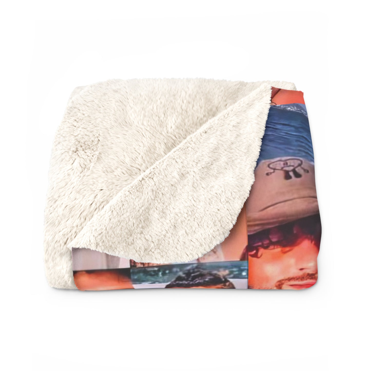 Bad Bunny Un Verano Sin Ti Photo Collage Sherpa Fleece Blanket